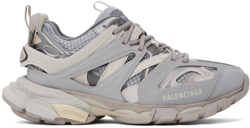 Shop Balenciaga Gray Track Led Sneakers In 1212 Grey