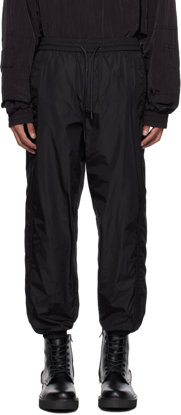 Black Embroidered Track Pants