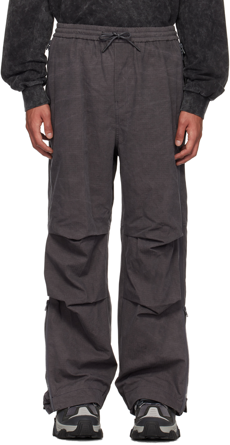 JUUNJ grey SIDE ZIP CARGO trousers