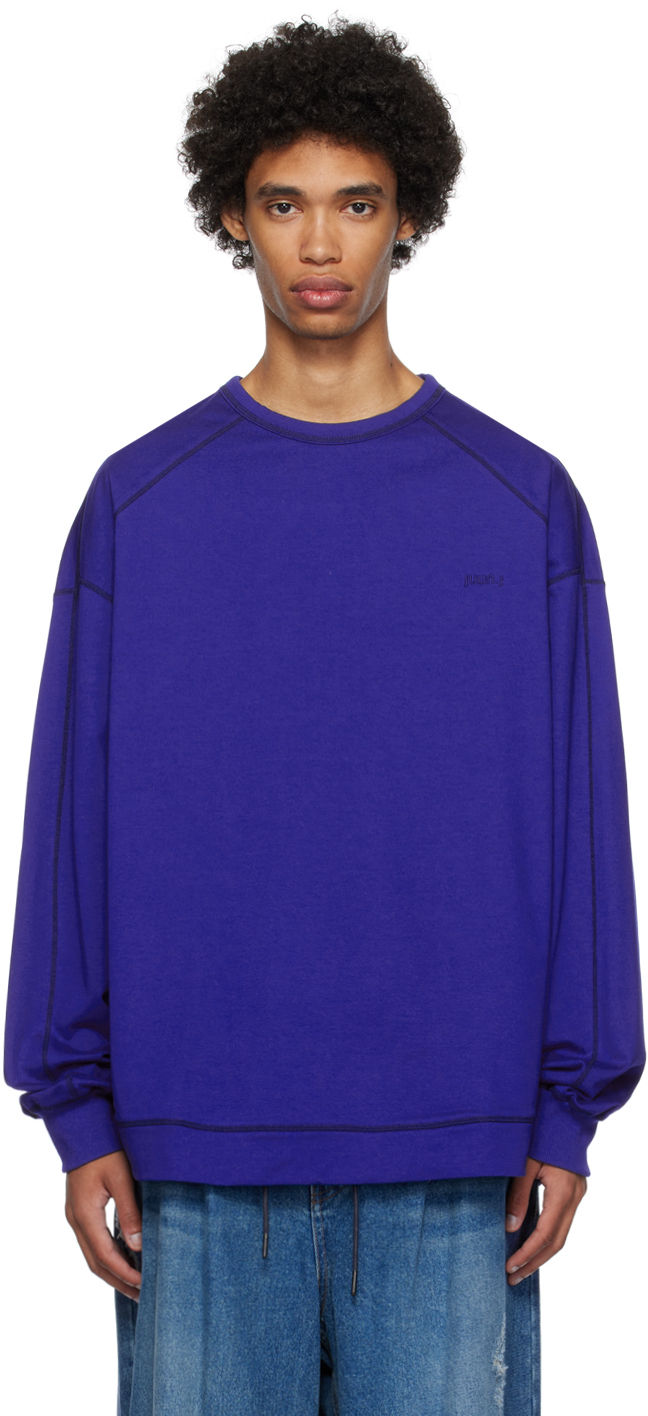 Blue Long Sleeve T-Shirt by Juun.J on Sale