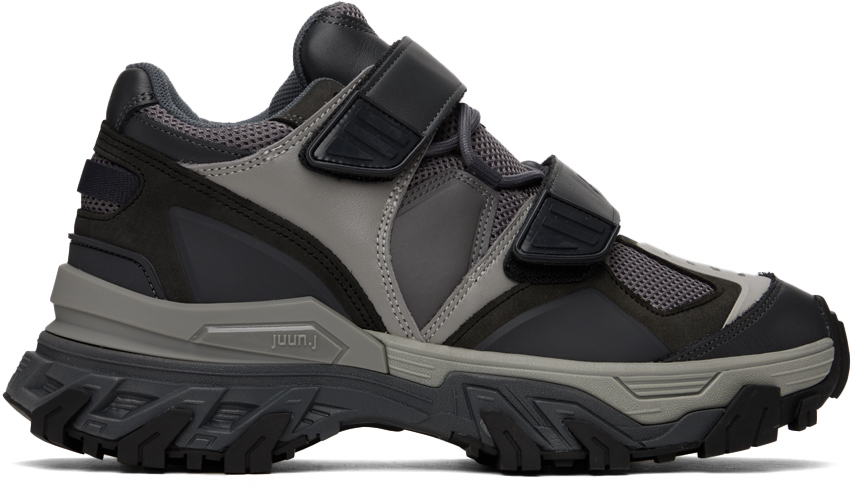 Juunj Gray Paneled Sneakers In 3 Grey