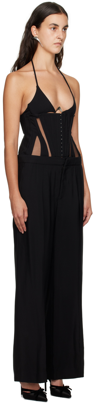 Mugler Black Corset & Trousers Set In B1919 Black/black