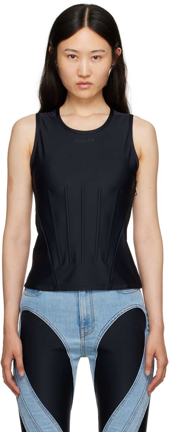 Black Embossed Tank Top