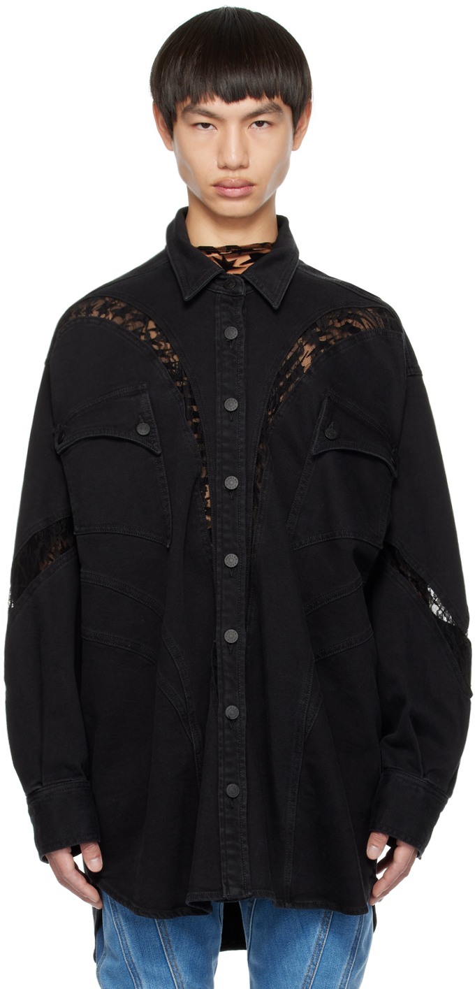 Mugler: Black Oversized Denim Jacket | SSENSE