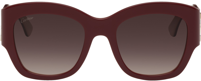 Cartier Burgundy Double 'C de Cartier' Sunglasses