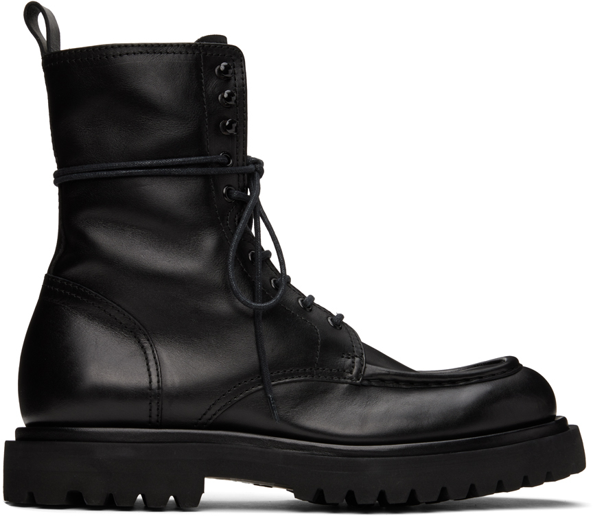 Officine Creative Black Eventual 019 Boots In Buttero Nero