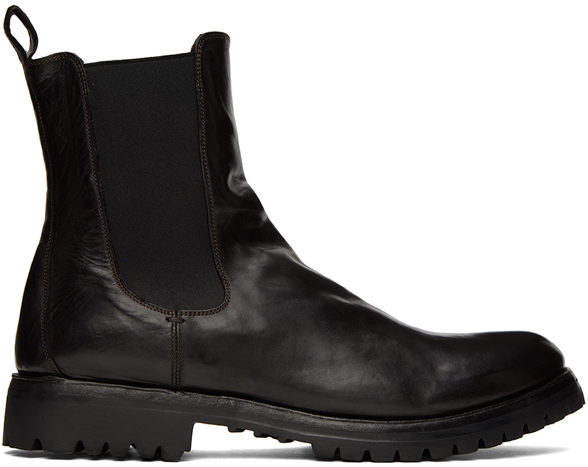 Officine Creative Black Ikonic 002 Chelsea Boots In Ebano
