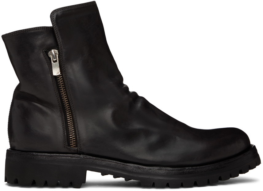 Officine Creative Black Ikonic 004 Boots In Magnete