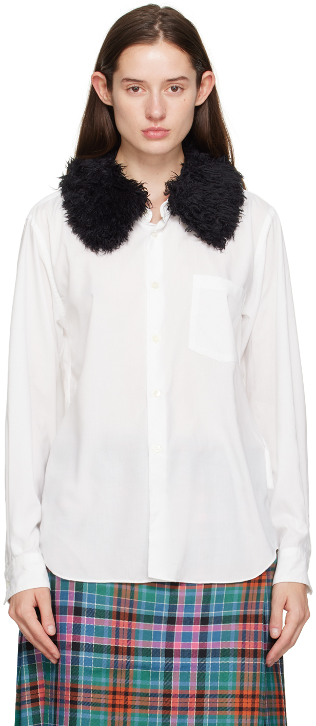 Comme Des Garçons Homme Deux White Buttoned Shirt In 2 White