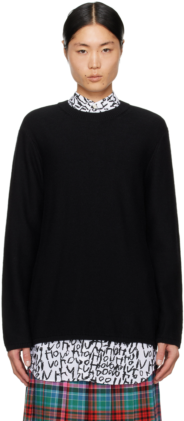 Comme Des Garçons Homme Deux Black Fringe Sweater In Black X Black