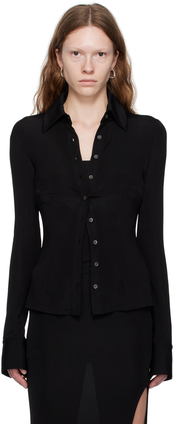 Black Button-Down Shirt
