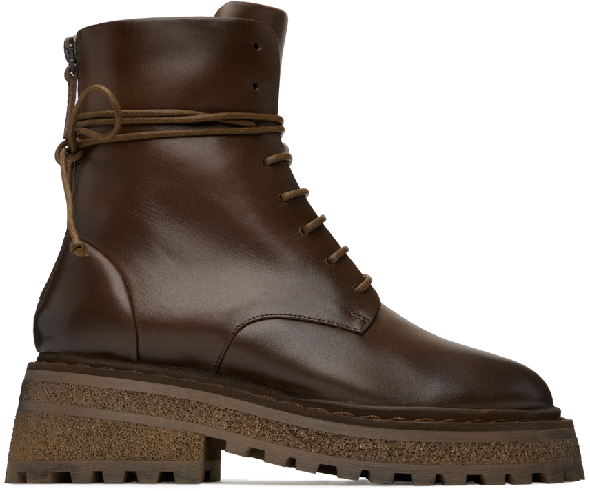 【関税込み】Marsell SSENSE限定 ブラウン Carro ブーツ SSENSE Exclusive Brown Carro Boots by Marsèll on Sale