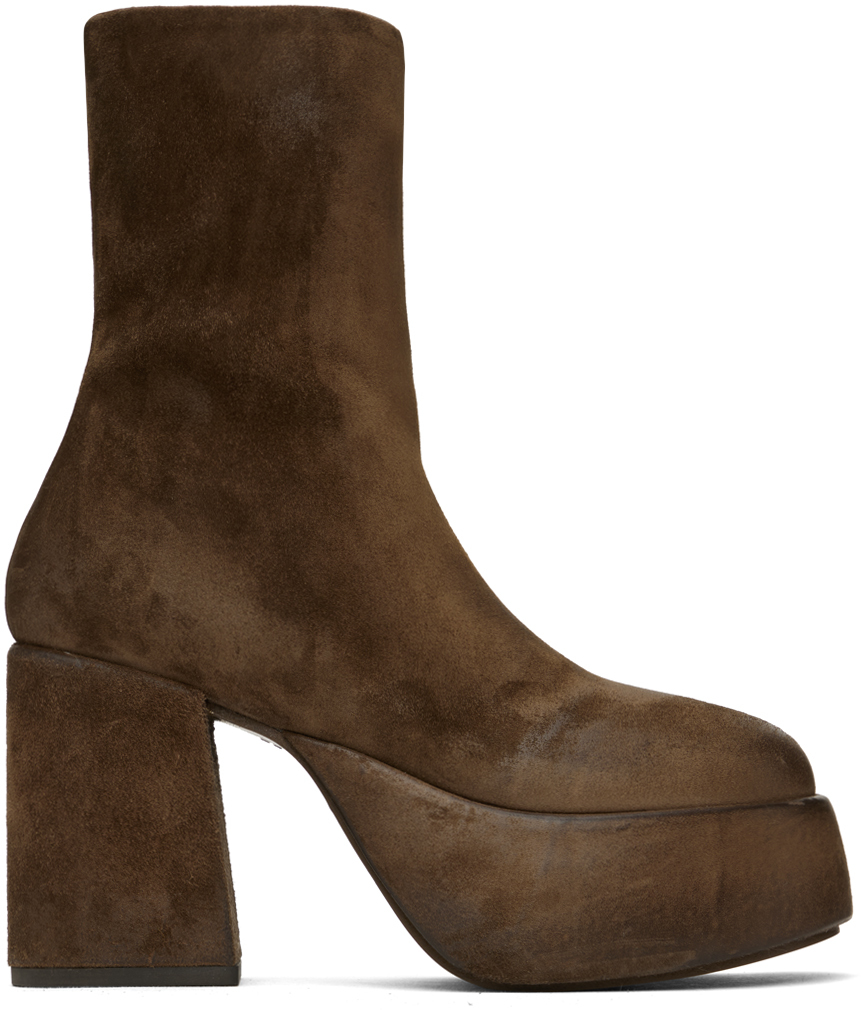 Brown suede outlet platform boots