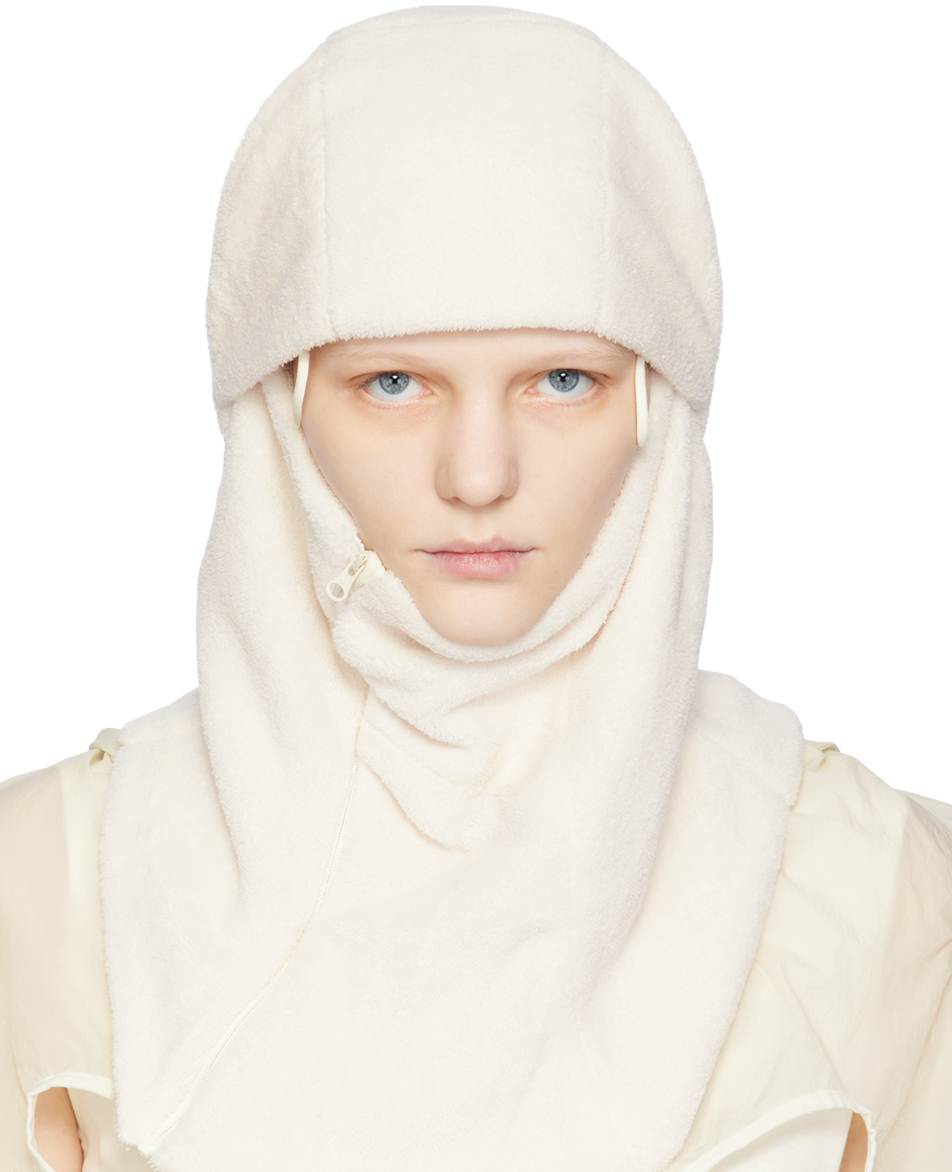 Post Archive Faction (paf) Off-white Zip Balaclava In Ivory