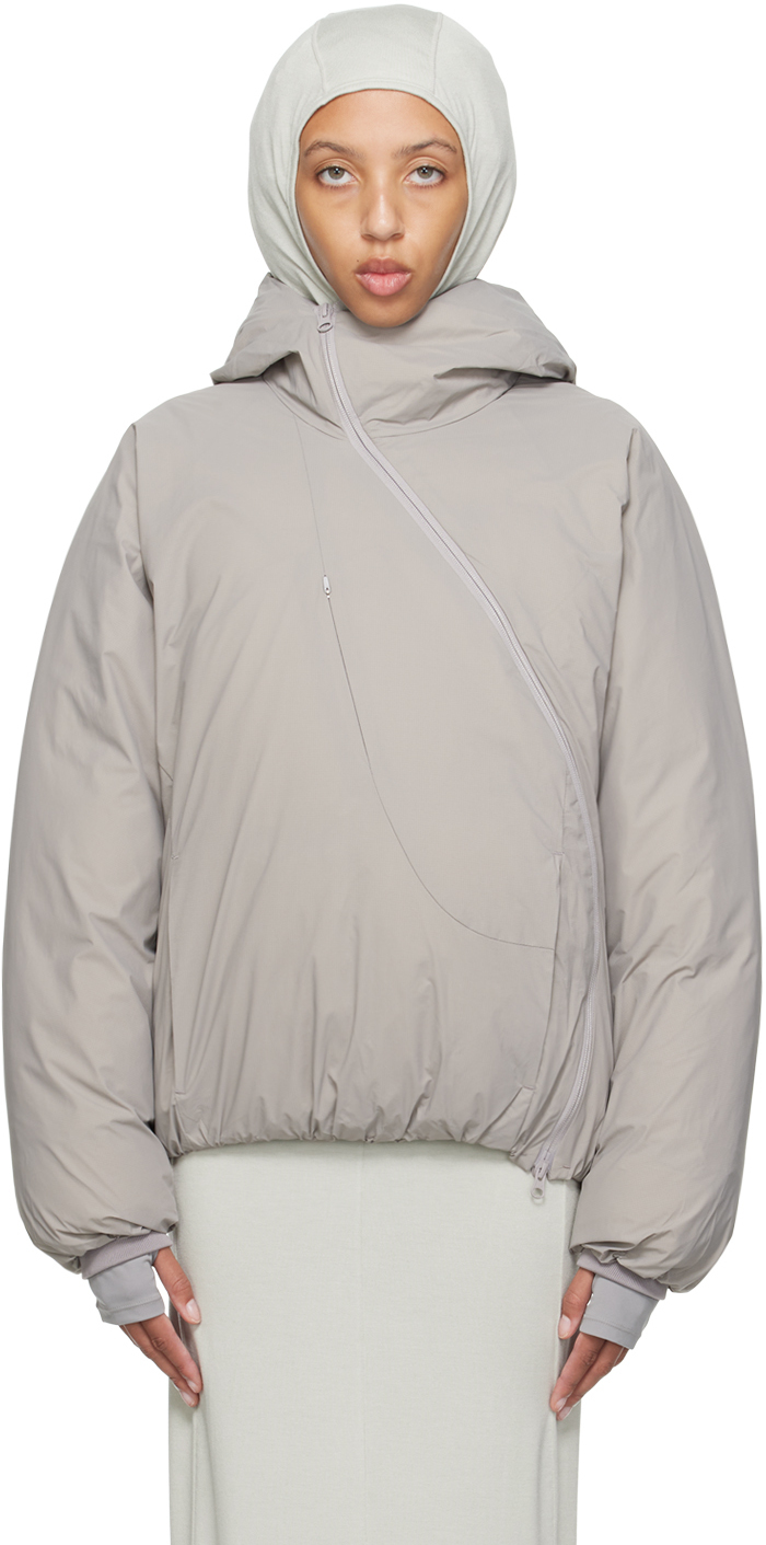 Post Archive Faction (paf) Gray Zip Down Jacket In Grey