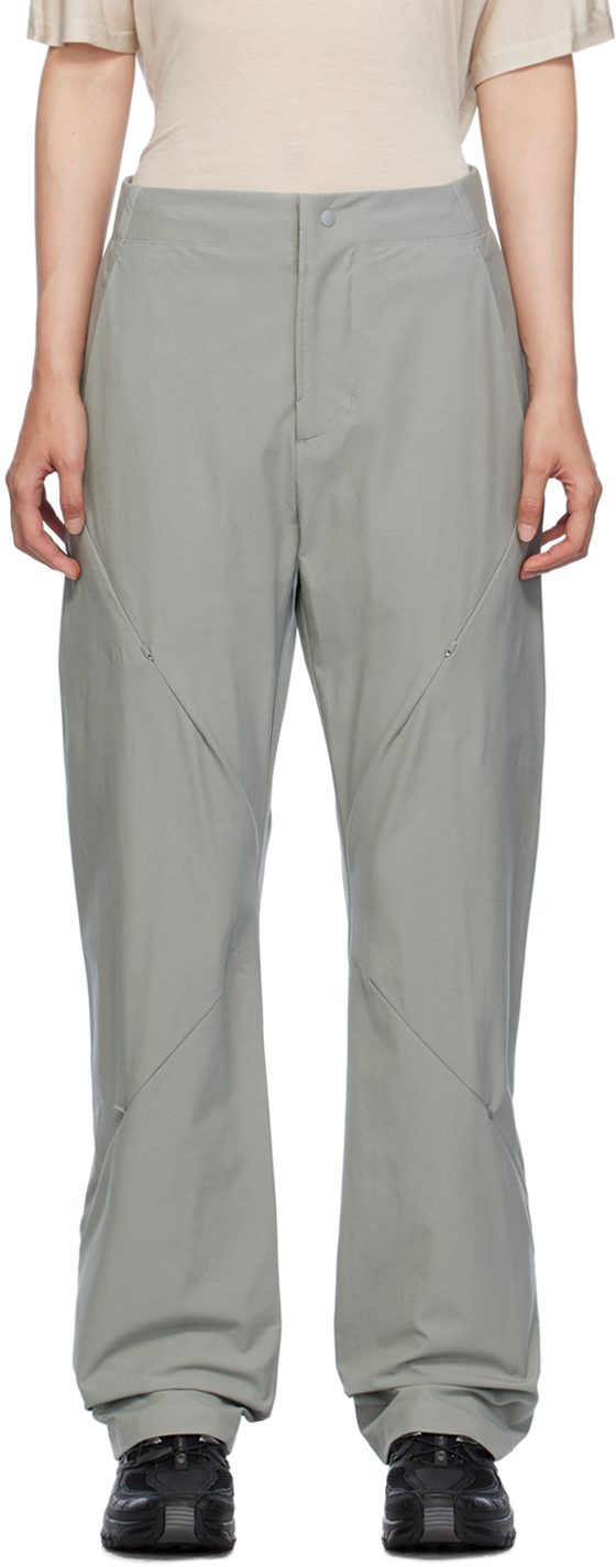 POST ARCHIVE FACTION (PAF): Gray Flared Trousers | SSENSE Canada