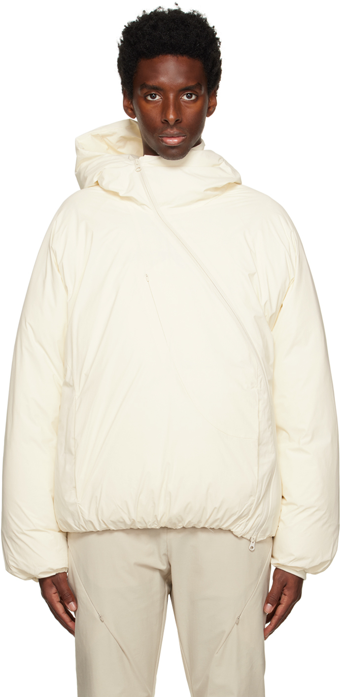 Post Archive Faction (paf) White Warped Down Jacket