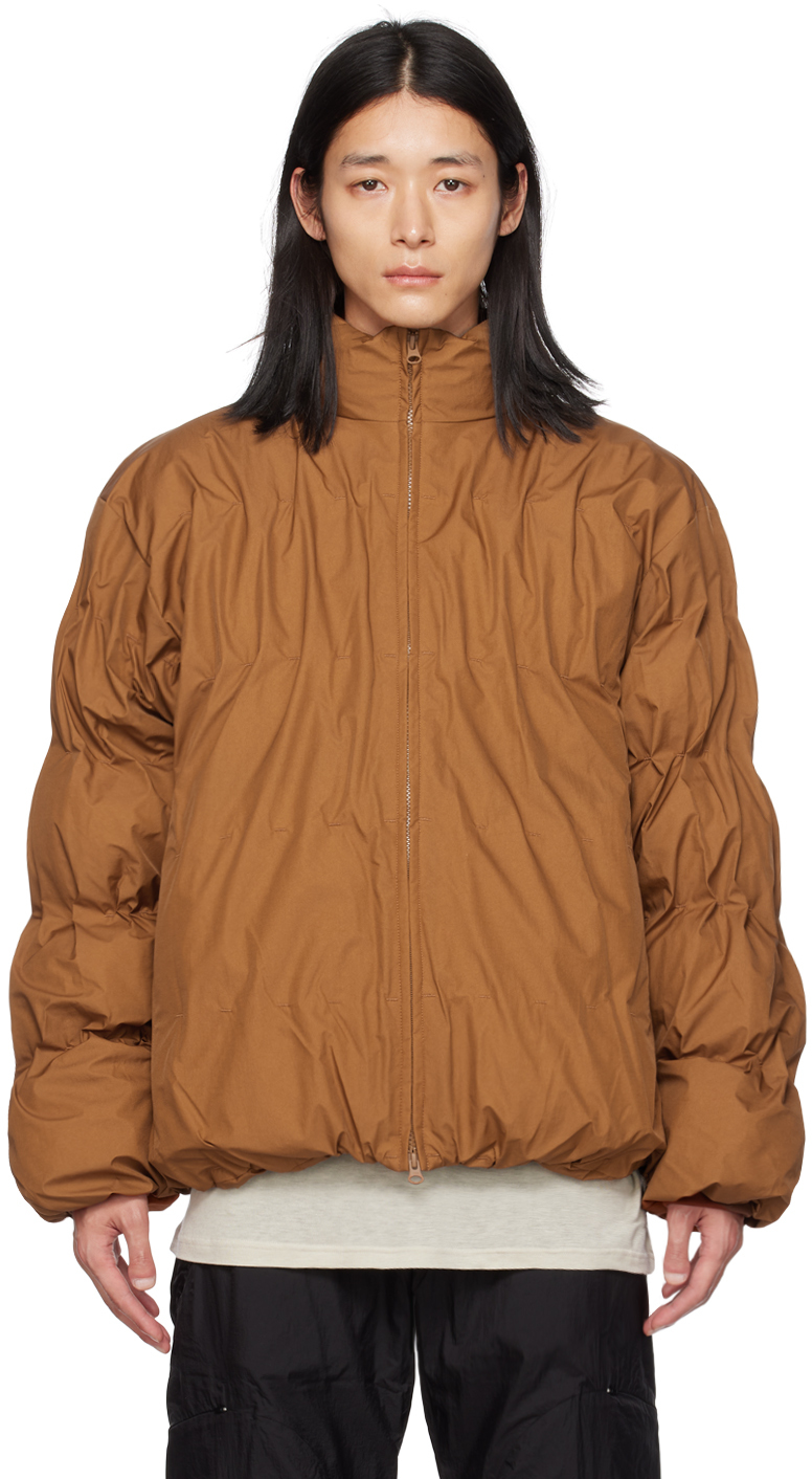 POST ARCHIVE FACTION (PAF) SSENSE Exclusive Brown 4.0+ Right Down Jacket