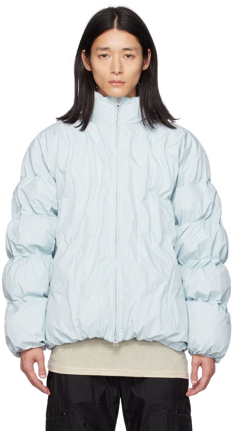 Post Archive Faction (paf) Ssense Exclusive Blue Down Jacket In 17 Ice