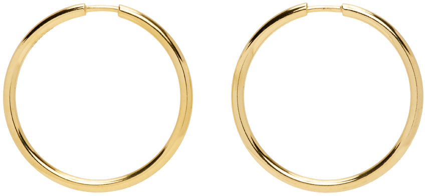 Maria Black Gold Senorita 25 Hoop Earrings In Gold Hp
