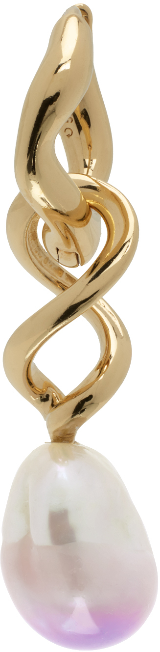 Maria Black Gold & Pink Anil 8 Twister Single Earring