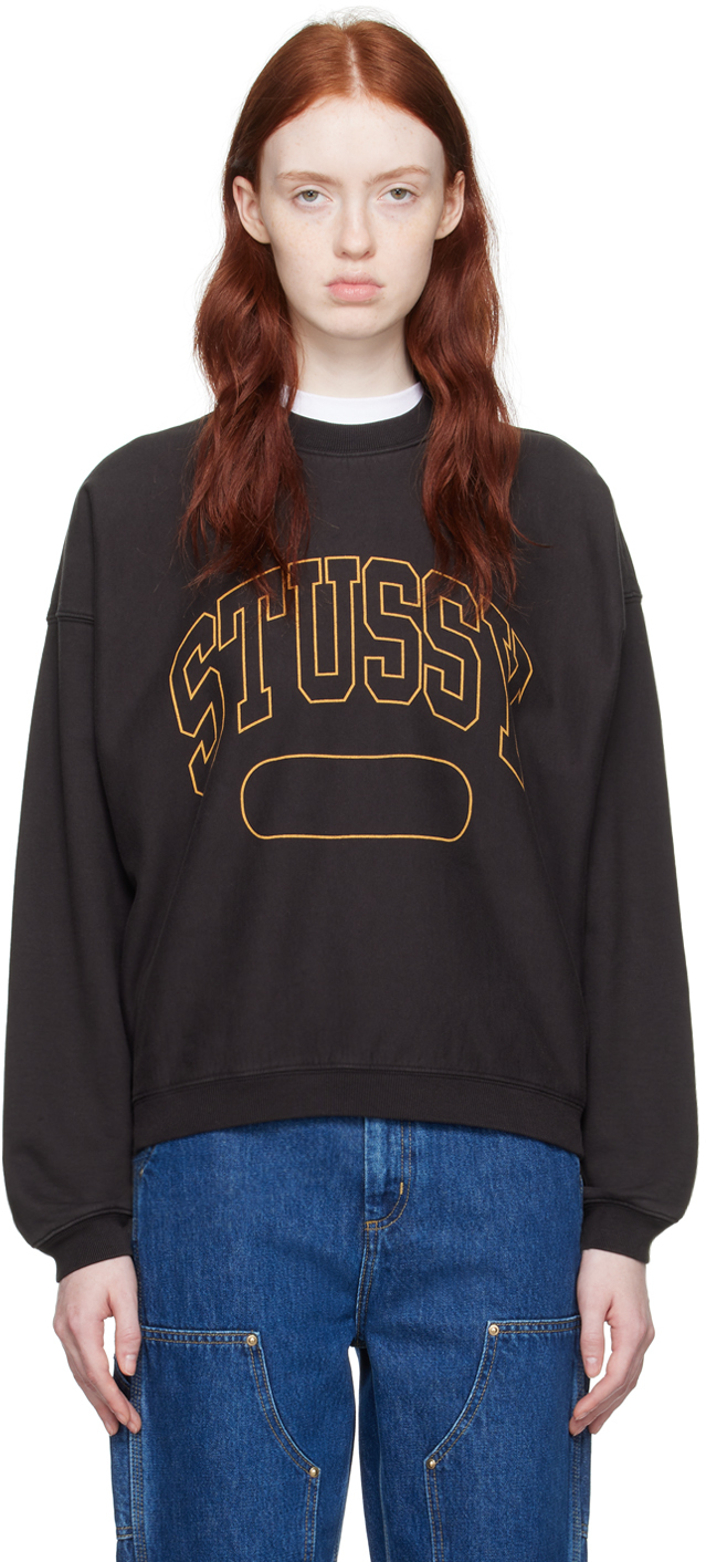 Stussy Black Varsity Oversized Sweatshirt