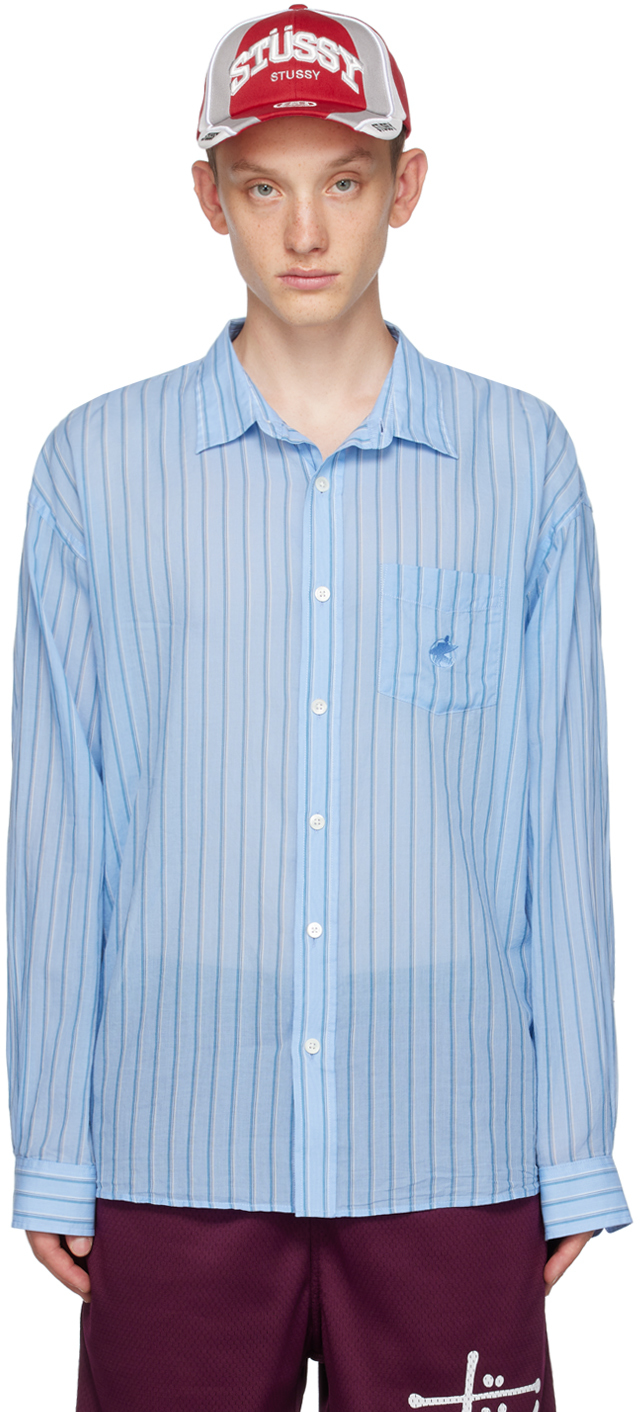 Stüssy: Blue Classic Shirt | SSENSE