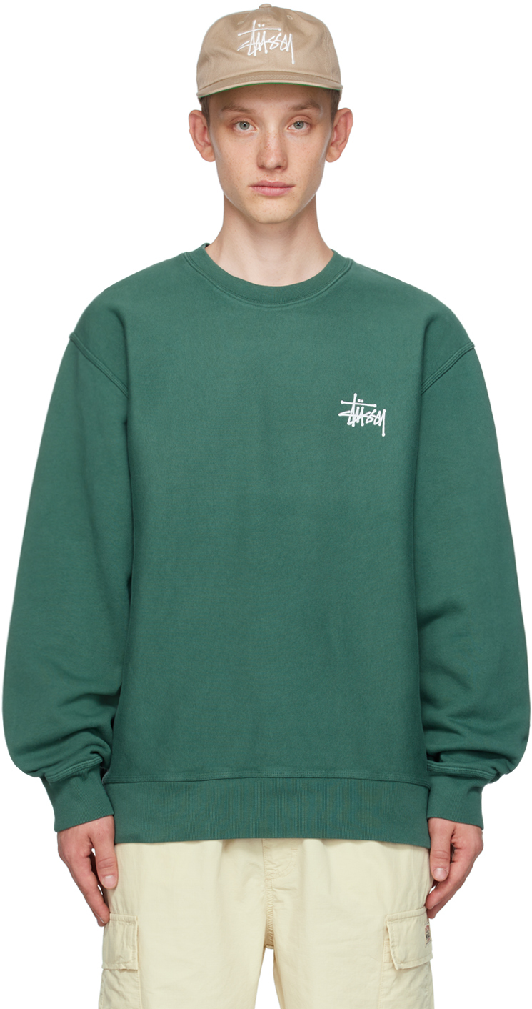 Stüssy Green Pigment-Dyed Sweatshirt