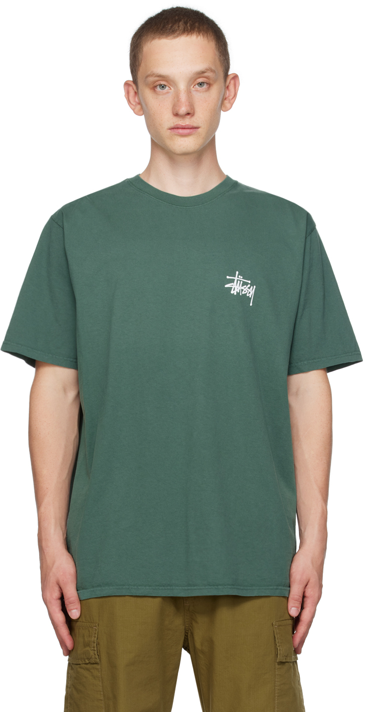 Stüssy Green Pigment-Dyed T-Shirt