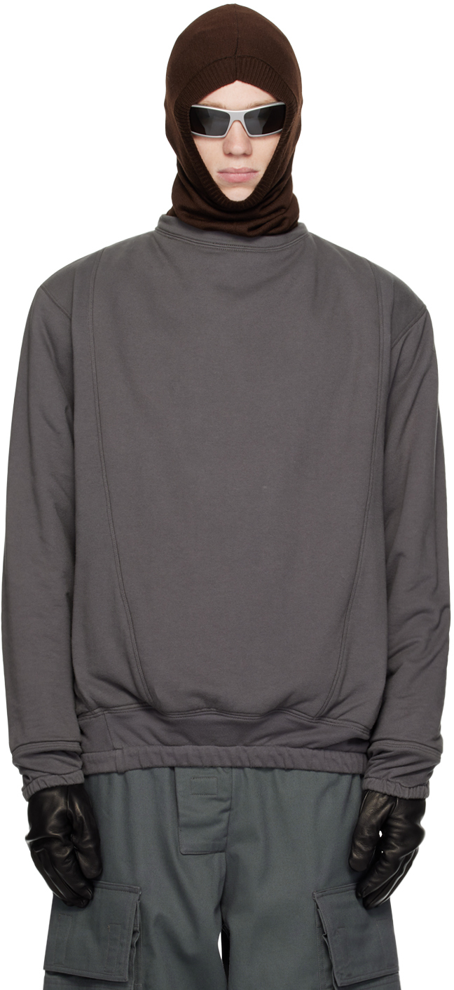 Bryan Jimene`z Gray Insulated Sweatshirt In Graphite