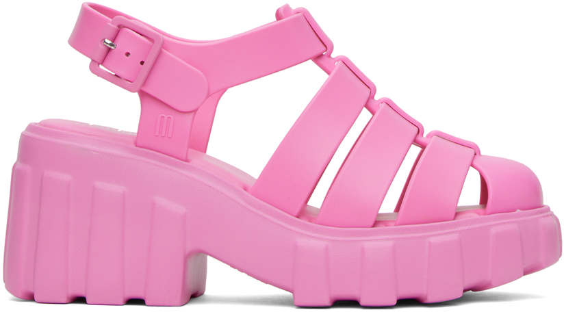 Melissa Pink Megan Platform Heeled Sandals In Ak013 Pink