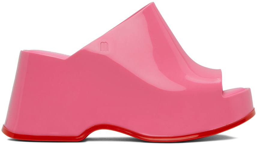Melissa Pink Patty Heeled Sandals In Ao707 Pink