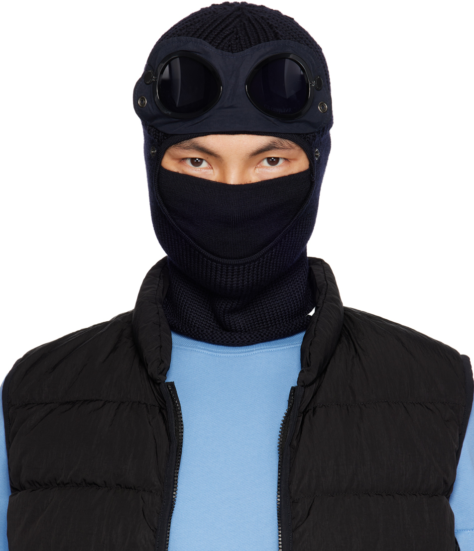 C.p. Company Navy Goggle Balaclava In 888 Total Eclipse