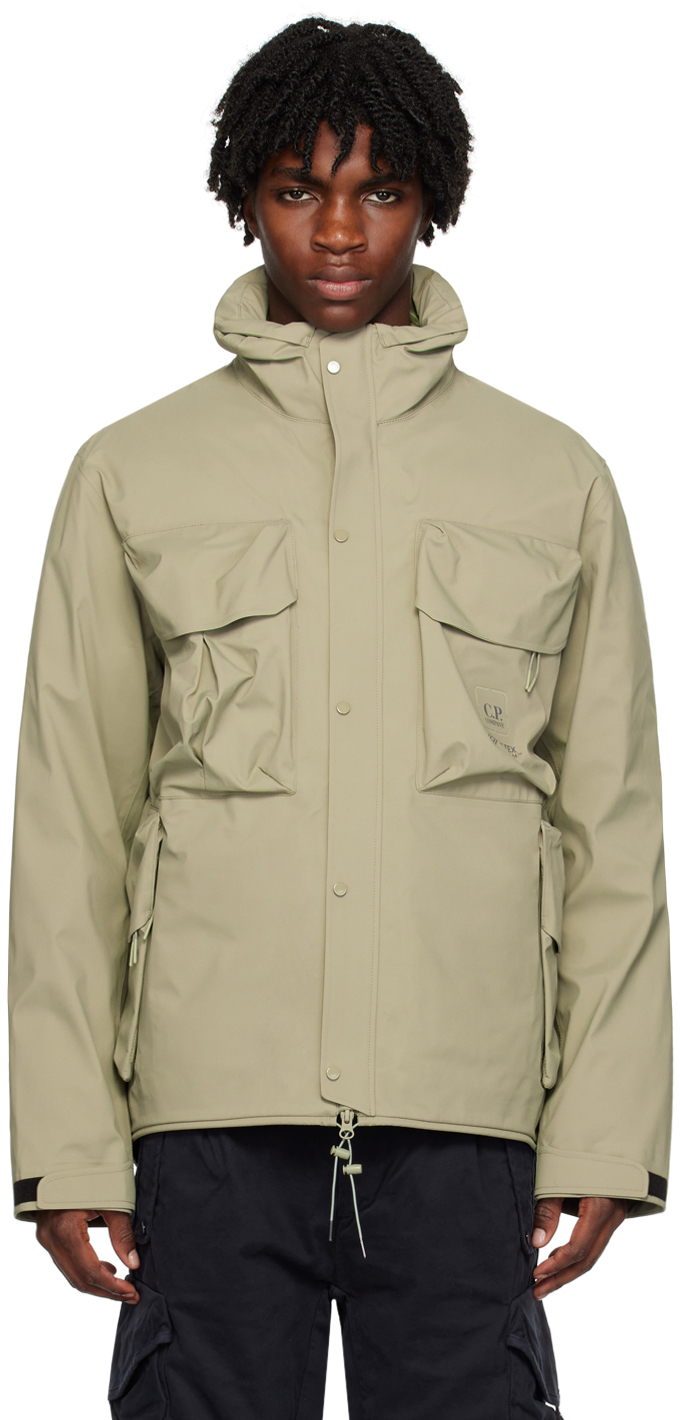 C.p. Company Gray Metropolis Series Gore-tex Jacket In 335 Silver Sage