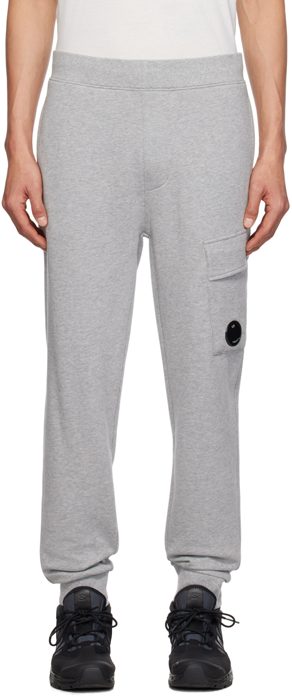 Shop C.p. Company Gray Diagonal Sweatpants In M93 Grey Melange