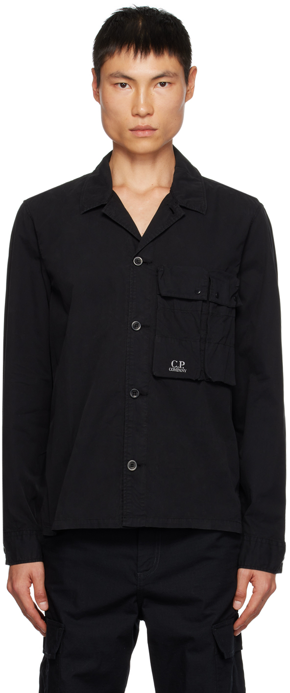 C.p. Company Black Garment-dyed Shirt In 999 Black