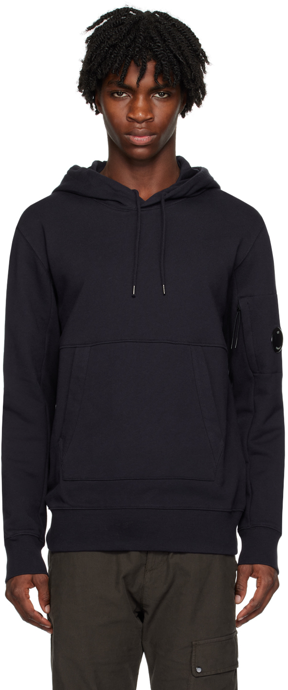 C.P. Company: Navy Lens Hoodie | SSENSE