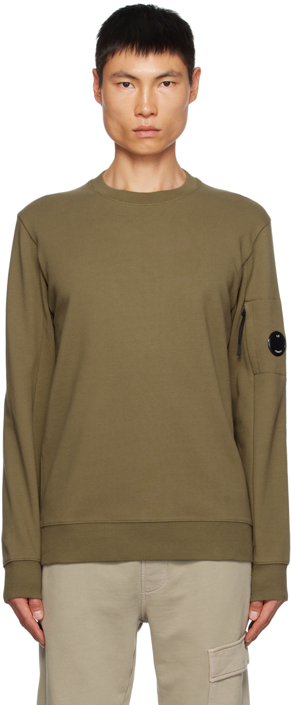 C.p. Company Green Diagonal Raised Sweatshirt In 653 Butternut