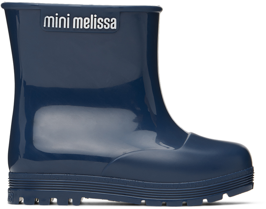 Mini Melissa Baby Navy Mini Welly Boots In Ao300