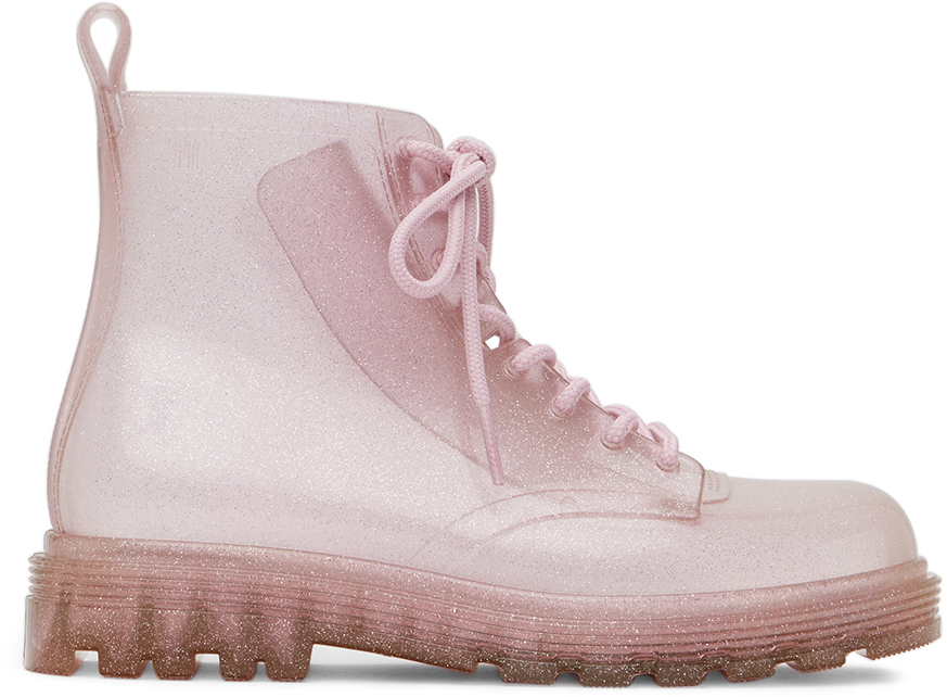 Mini Melissa Kids Pink Coturno Boots In Ao304