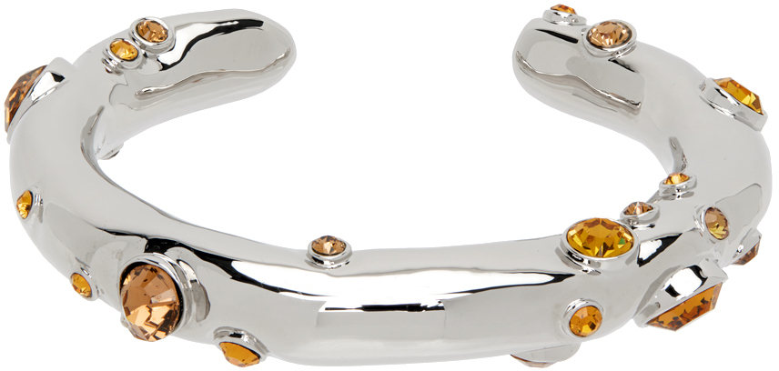 Silver & Orange Cuff Bracelet
