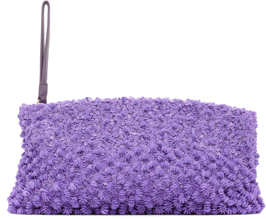 Shop Dries Van Noten Purple Embellished Pouch In 403 Lilac