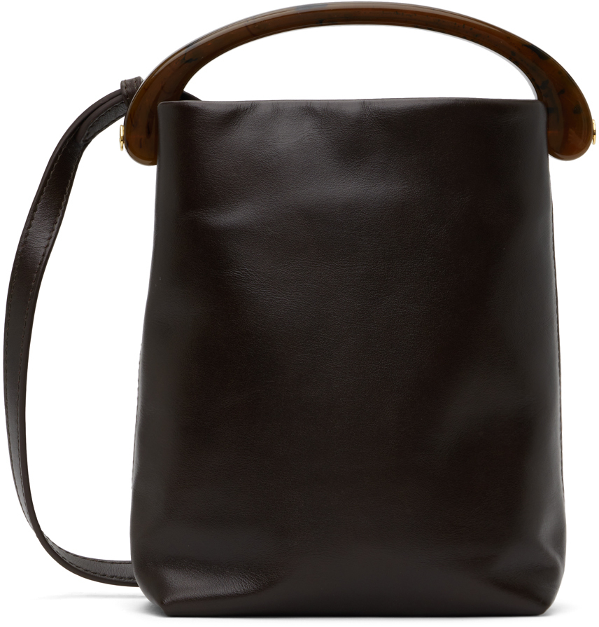 Dries Van Noten: Brown Leather Shoulder Bag | SSENSE Canada