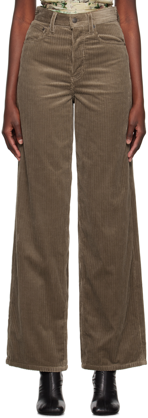 Dries Van Noten Taupe Button-fly Trousers In 811 Taupe