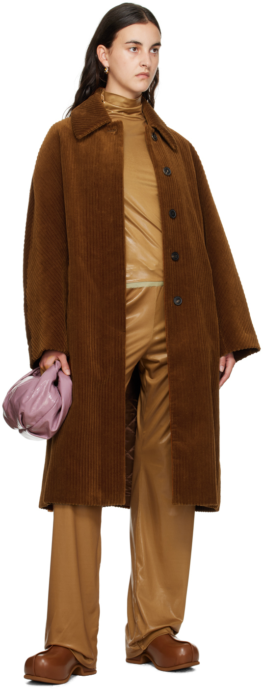 Dries Van Noten Tan Raw Edge Turtleneck In 606 Khaki
