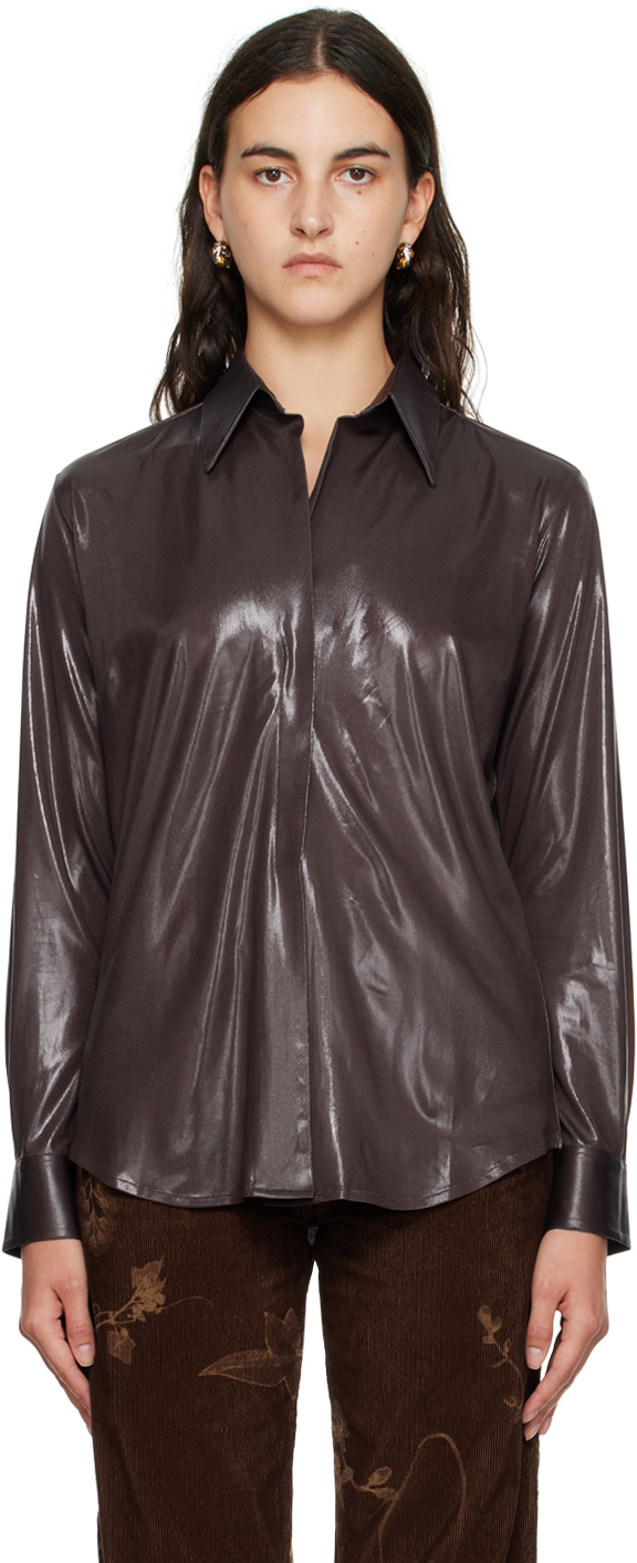 Dries Van Noten Brown Loose-fit Shirt In 704 Dark Brown