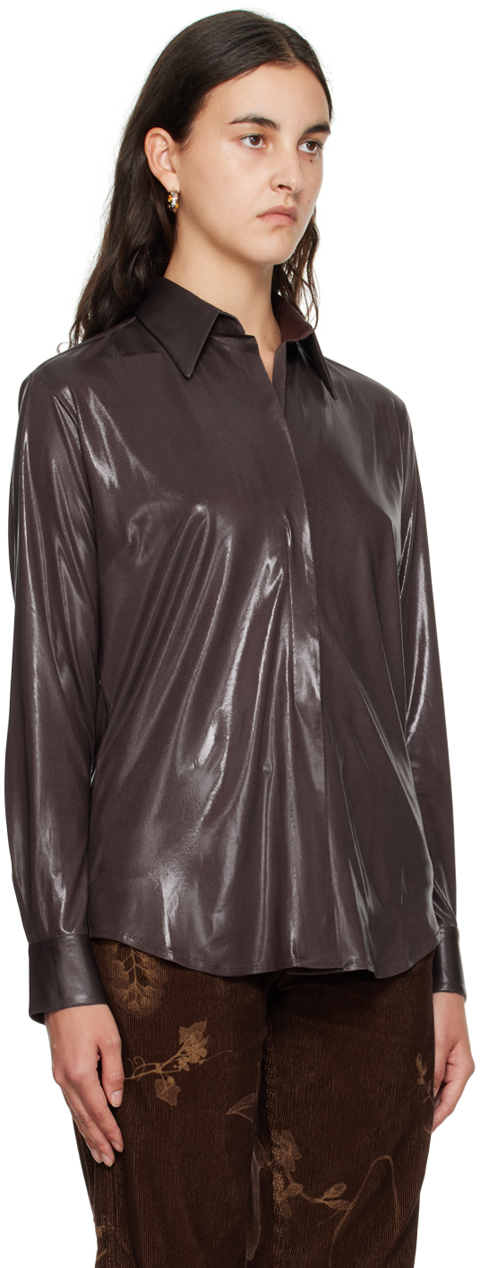 Shop Dries Van Noten Brown Loose-fit Shirt In 704 Dark Brown