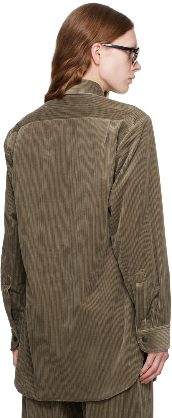Dries Van Noten Taupe Padded Shirt In 811 Taupe