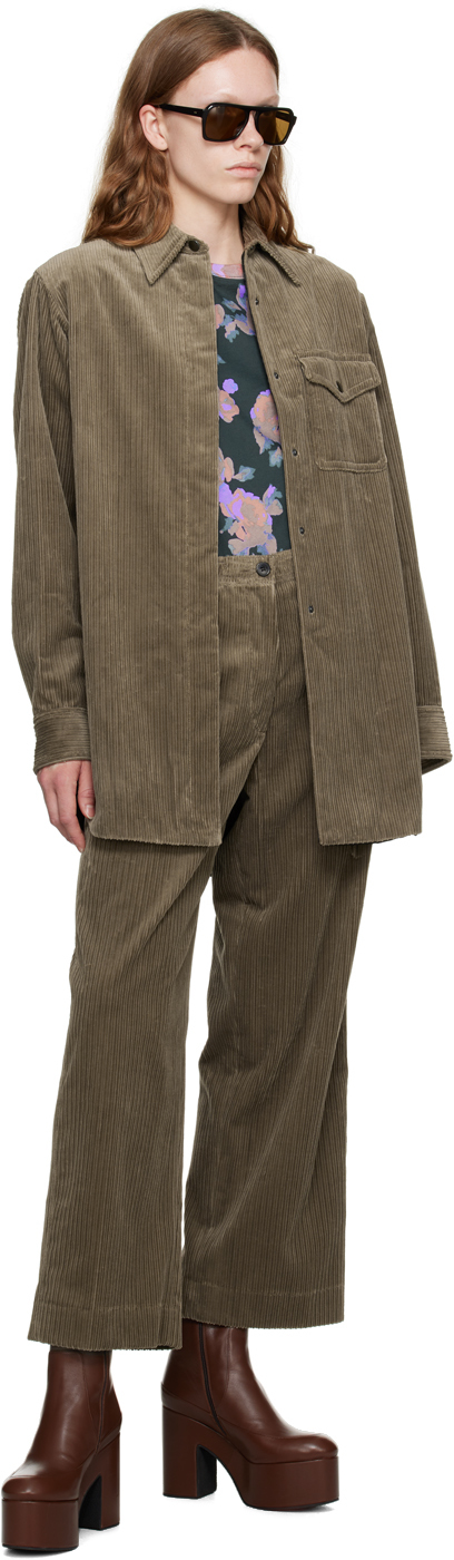 Dries Van Noten Taupe Padded Shirt In 811 Taupe
