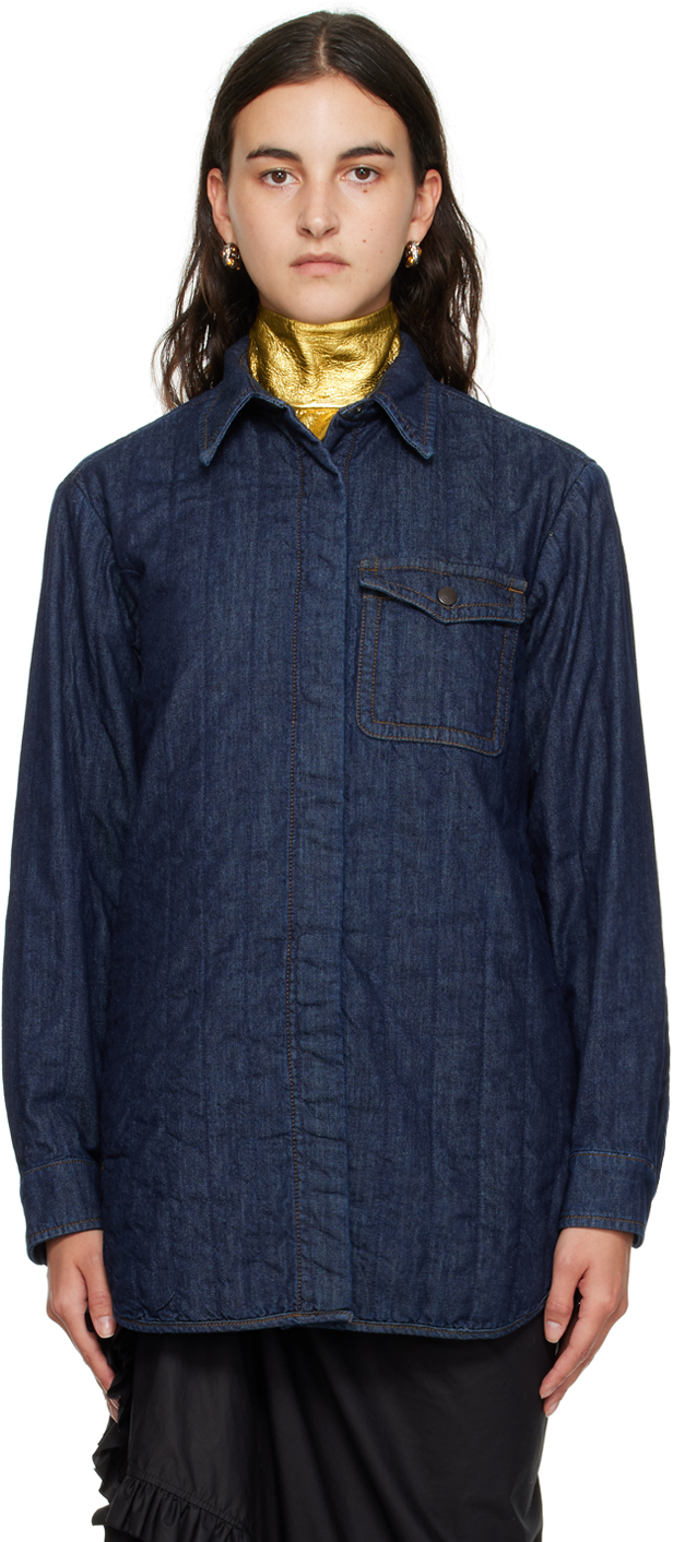 Indigo Quilted Denim Shirt